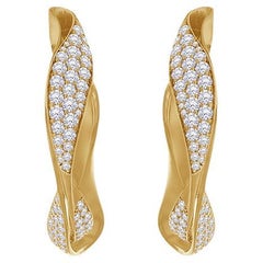 18 Karat Dunas Yellow Gold Earring With Vs-Gh Diamonds
