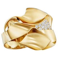 18 Karat Dunas Yellow Gold Ring With Vs-Gh Diamonds