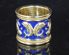 18 Karat Elizabeth Gage Enamel Pisces Ring