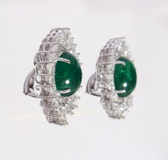 18 Karat Emerald and Diamond Earrings