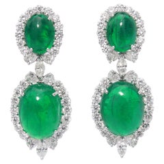 18 Karat Emerald and Diamond Earrings