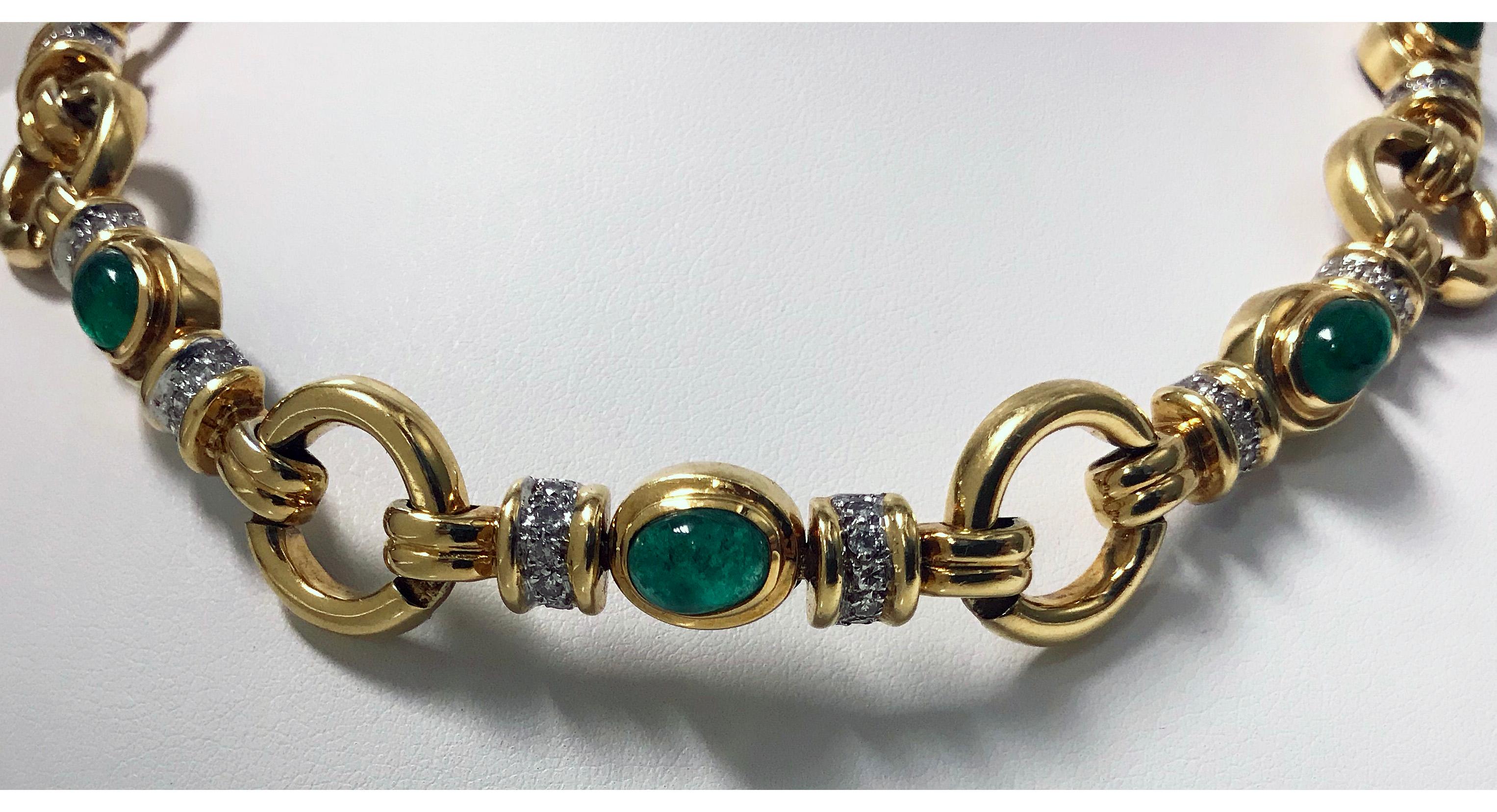 Women's 18 Karat Emerald and Diamond Necklace