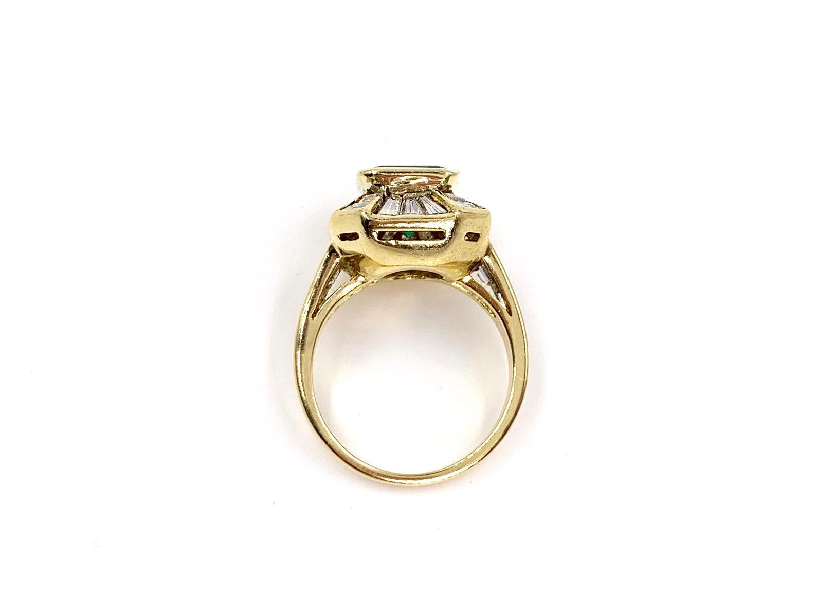 18 Karat Emerald and Diamond Ring 1