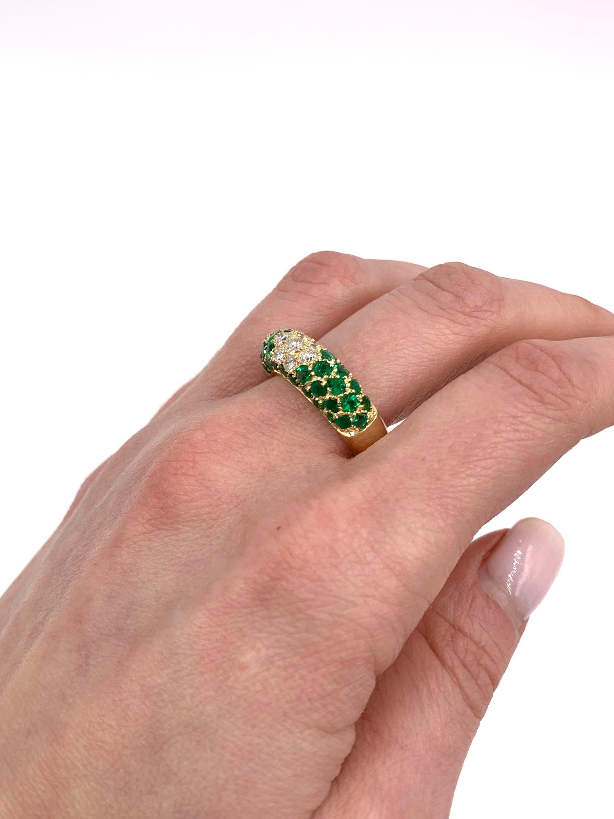 18 Karat Emerald and Diamond Ring For Sale 3