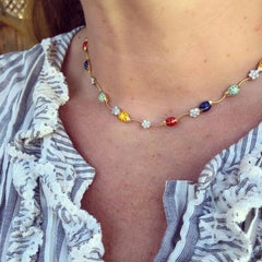 18 Karat Enamel and Diamond Ladybug Necklace by Aaron Basha