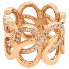 18 Karat Eternity Rose Gold Ring with Diamonds Made in Italy with Box
