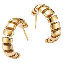 18 Karat Fairmined Ecological Yellow Gold Porto Ribbon Hoops