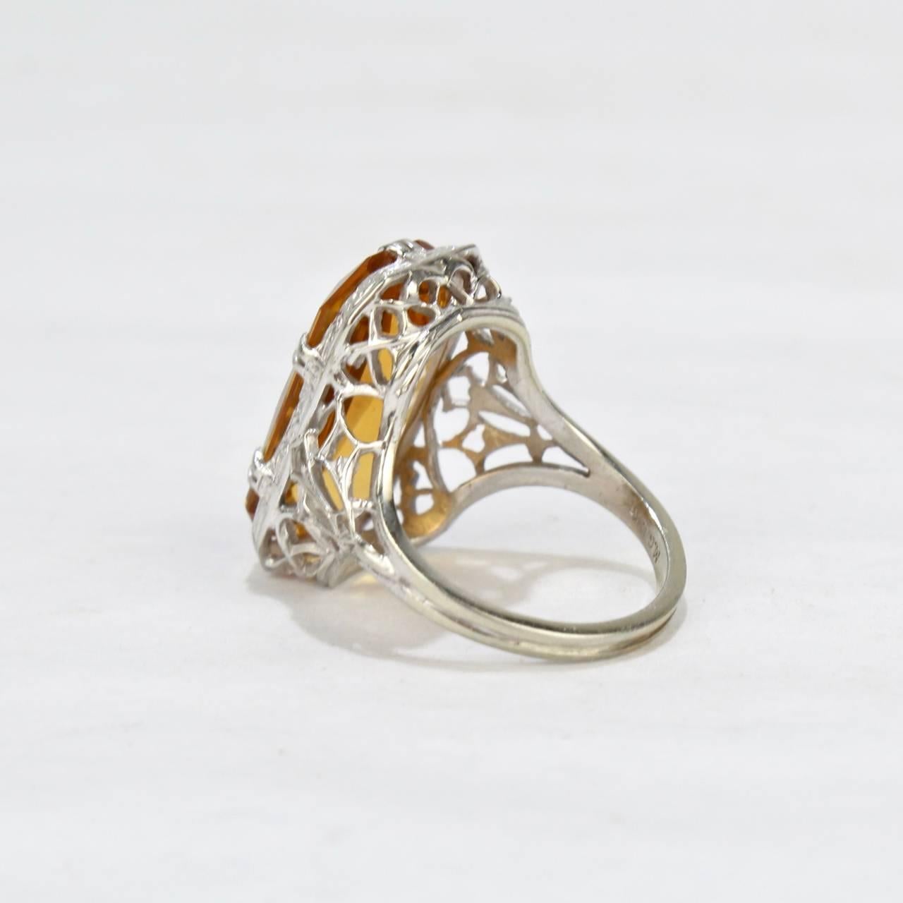 citrine cocktail ring emerald cut
