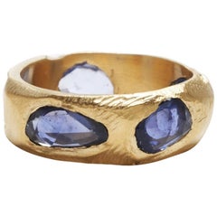 18 Karat Five Sapphire Ring
