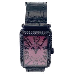 18 Karat Franck Muller Black Magic Pink Dial Watch Black Diamond Bezel