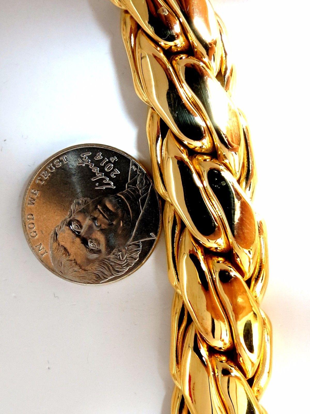 Women's or Men's 18 Karat Germany Tight Figaro Gold Necklace 151 Grams