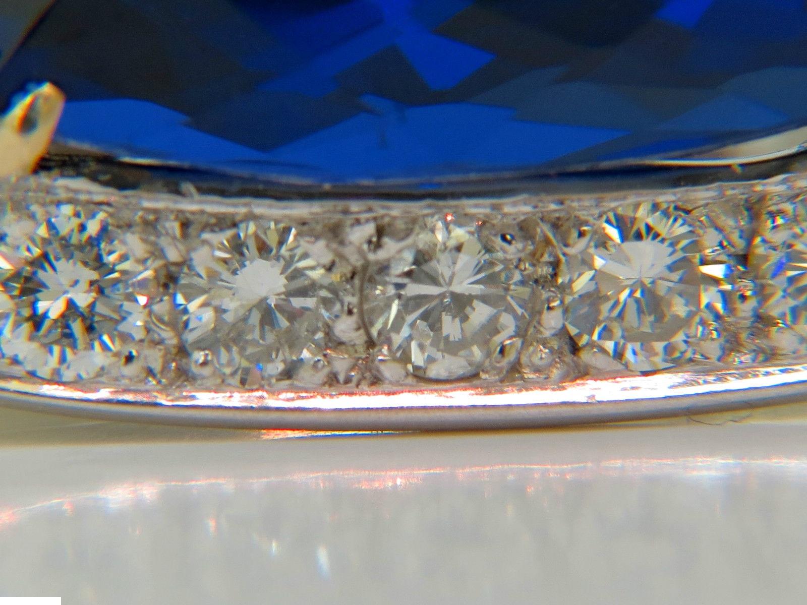 18 Karat GIA 22.95 Carat Natural Tanzanite Diamond Ring 18 Karat Custom Mount For Sale 1