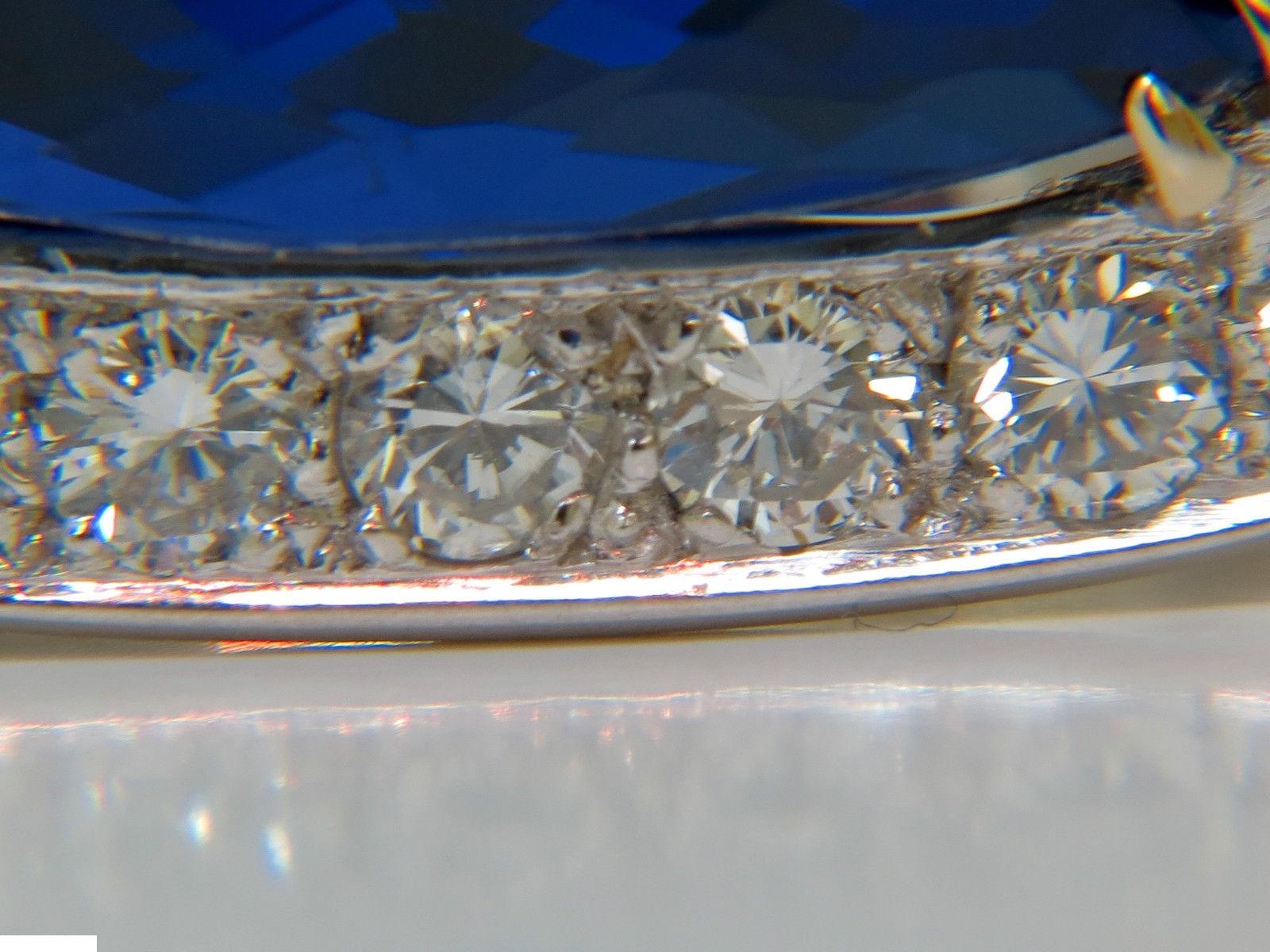 18 Karat GIA 22.95 Carat Natural Tanzanite Diamond Ring 18 Karat Custom Mount For Sale 2