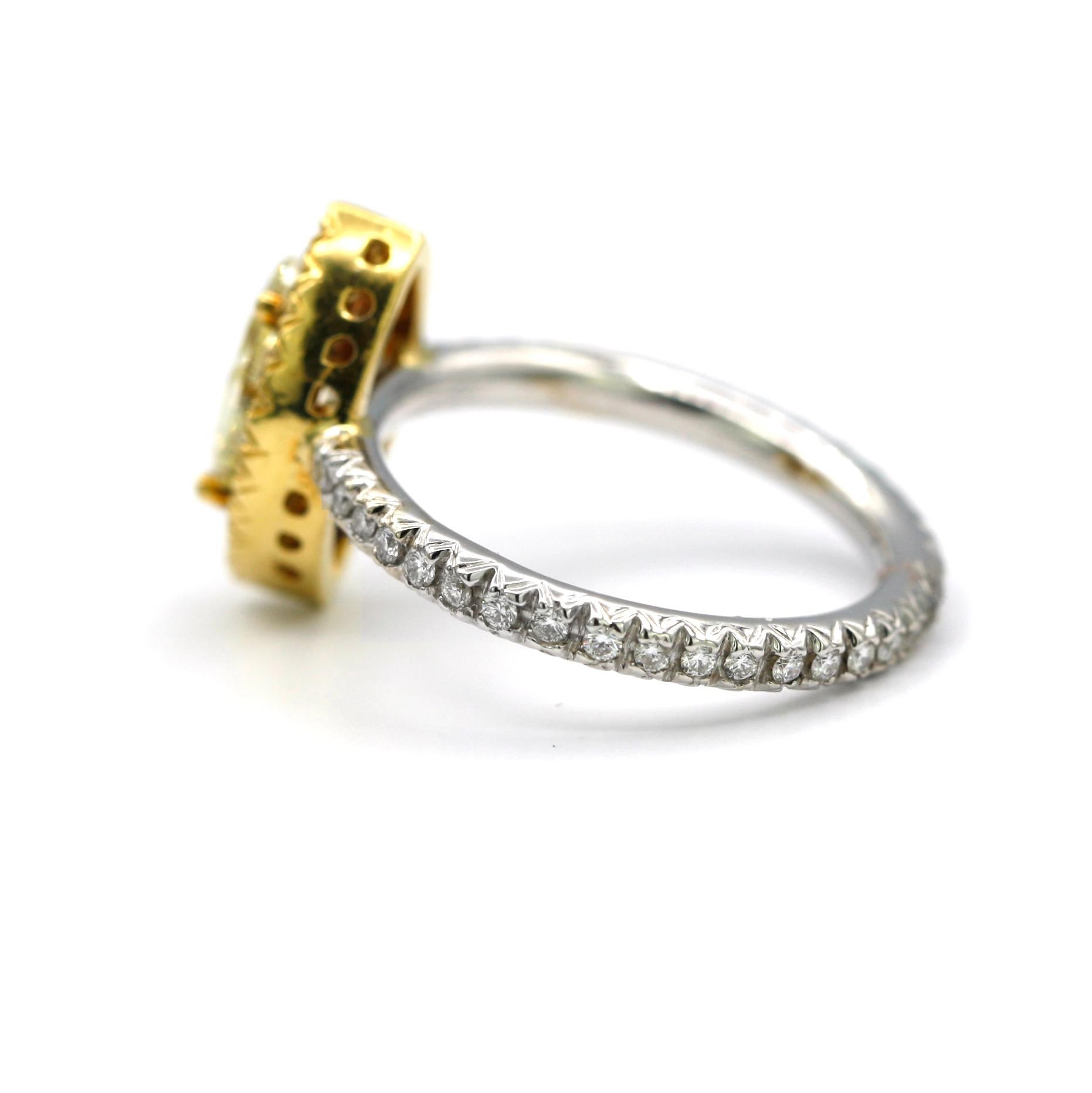 18 Karat GIA Certified Yellow Diamond Ring (Moderne) im Angebot