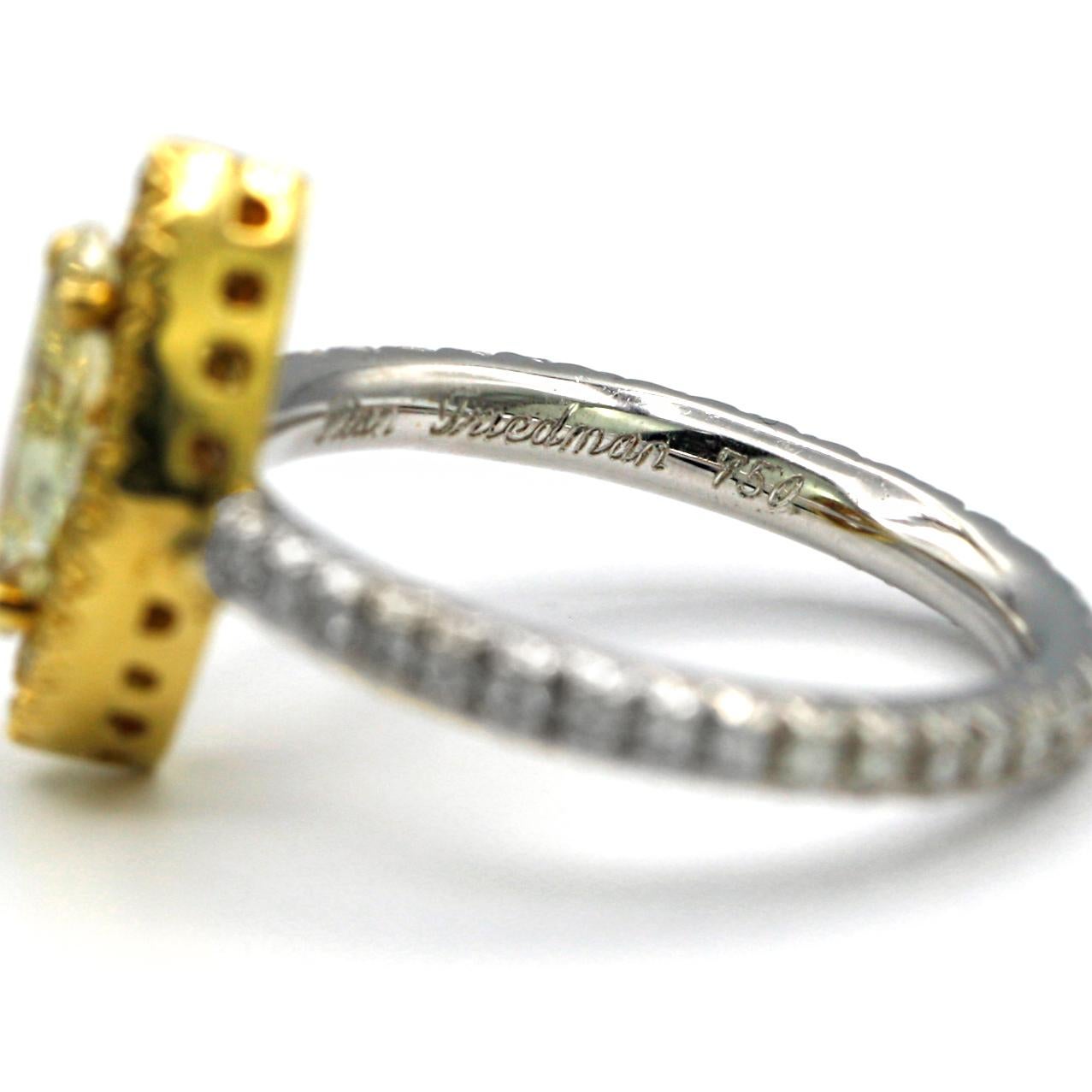 18 Karat GIA Certified Yellow Diamond Ring (Marquiseschliff) im Angebot
