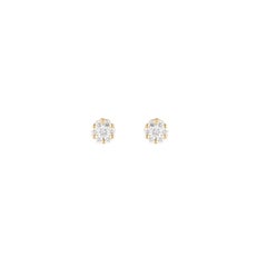 18 Karat Gold 0.18 Carat Diamond Stud Earrings