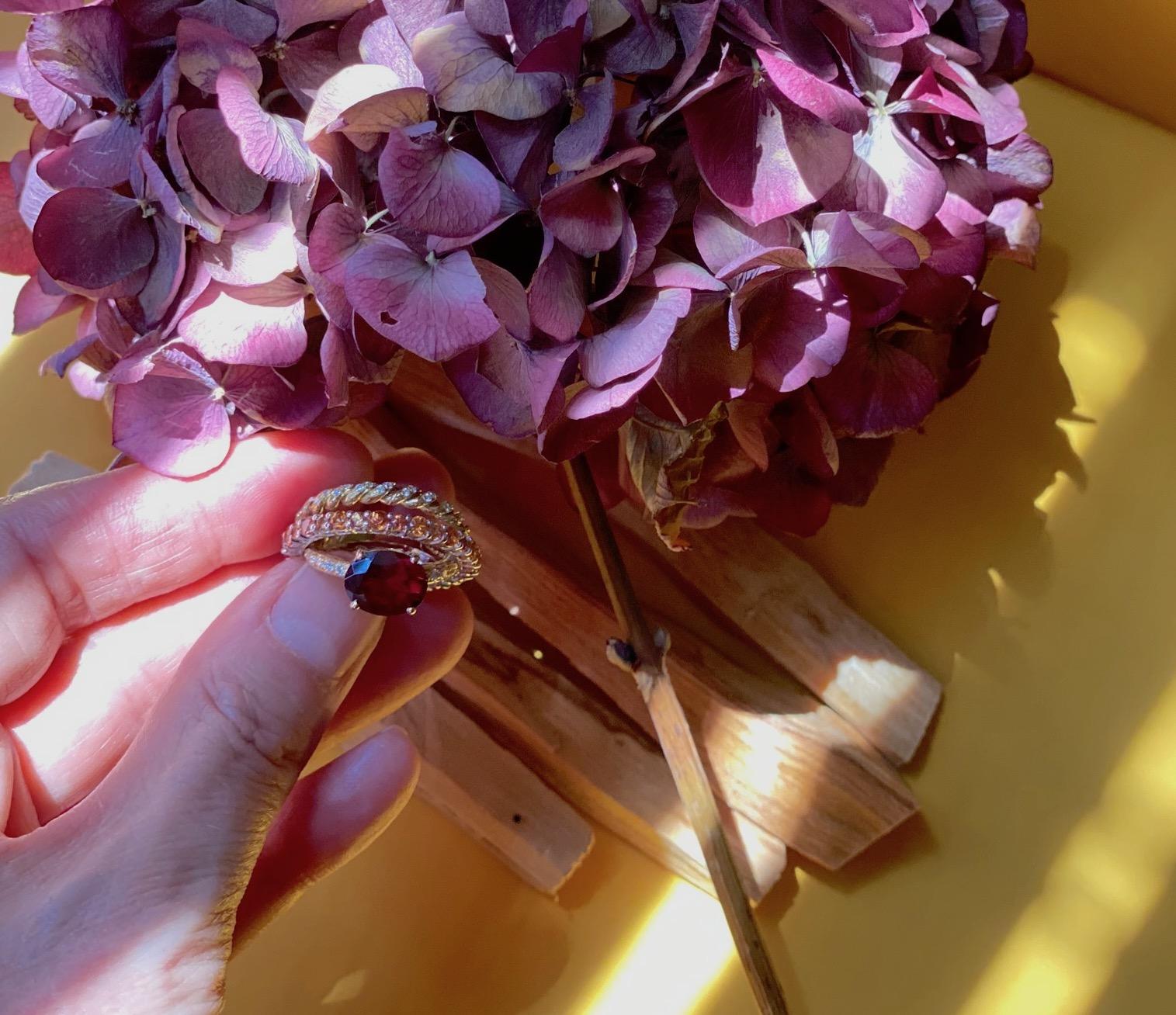 tangerine garnet ring