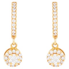 18 Karat Gold 0.25 Carat Diamond Drop Earrings