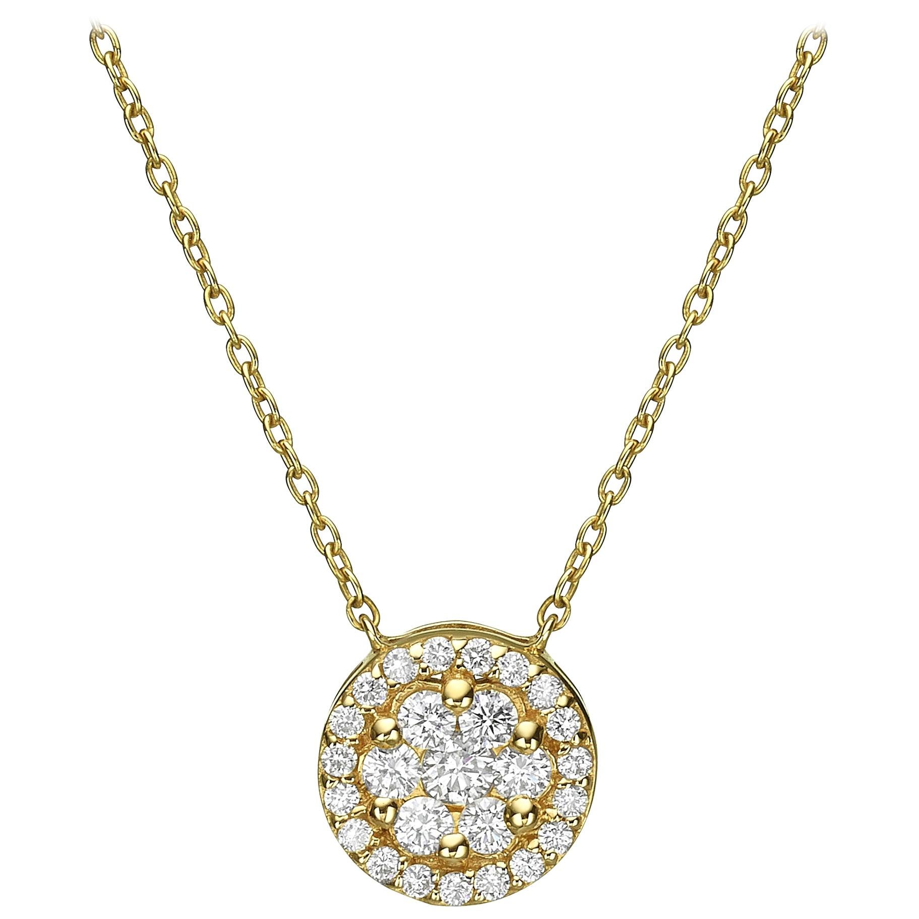 18 Karat Gold, 0.69 Carat, F Color, VS Clarity, Diamond Crusted Flower