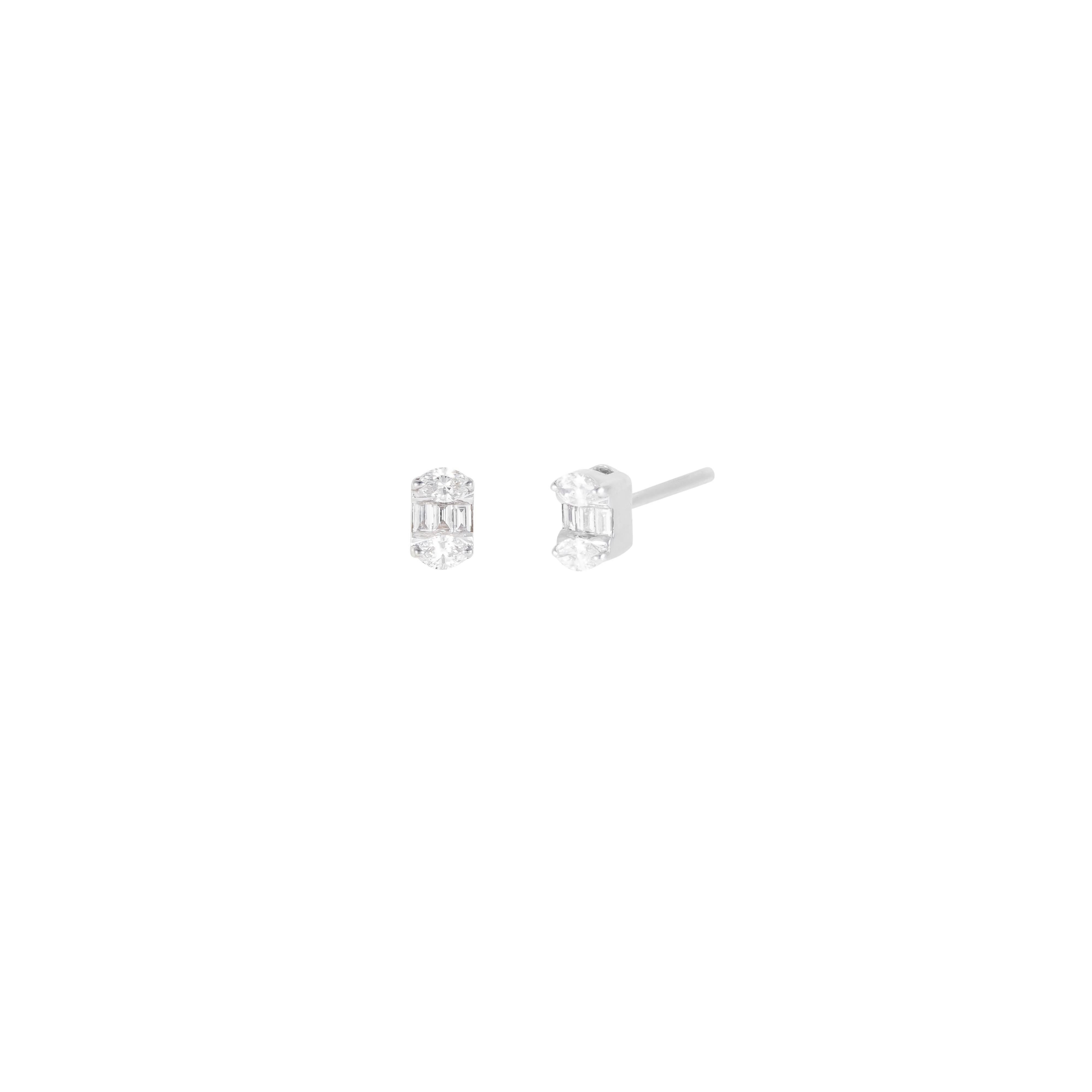18 Karat Gold 0,42 Karat Diamant-Ohrstecker (Brillantschliff) im Angebot