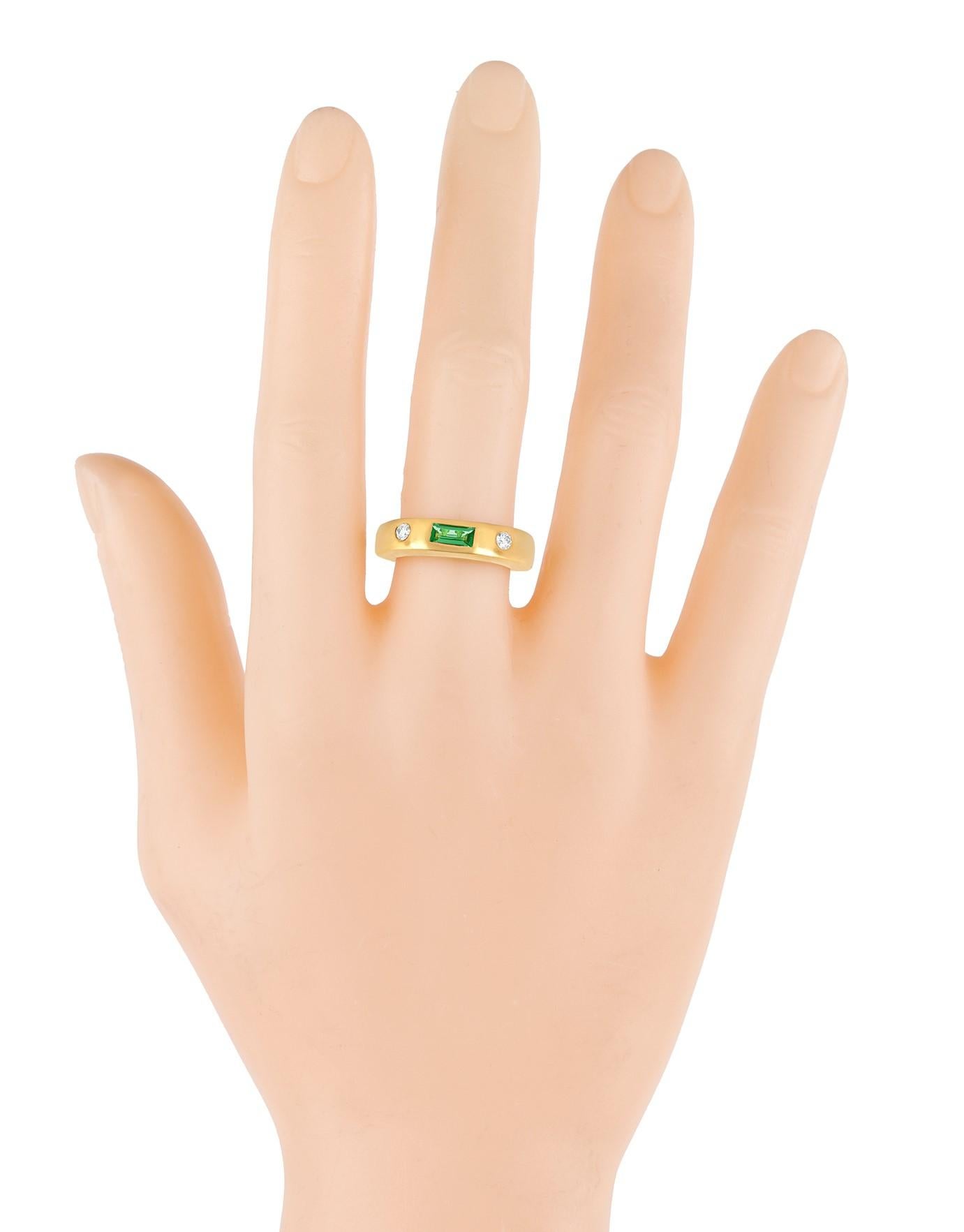 Discover the enchanting allure of the 18 Karat Gold 0.43 Carat Diamond and Emerald 
