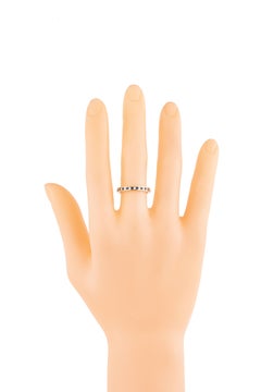 18 Karat Gold 0.45 Carat Diamond and Sapphire Half Band Ring