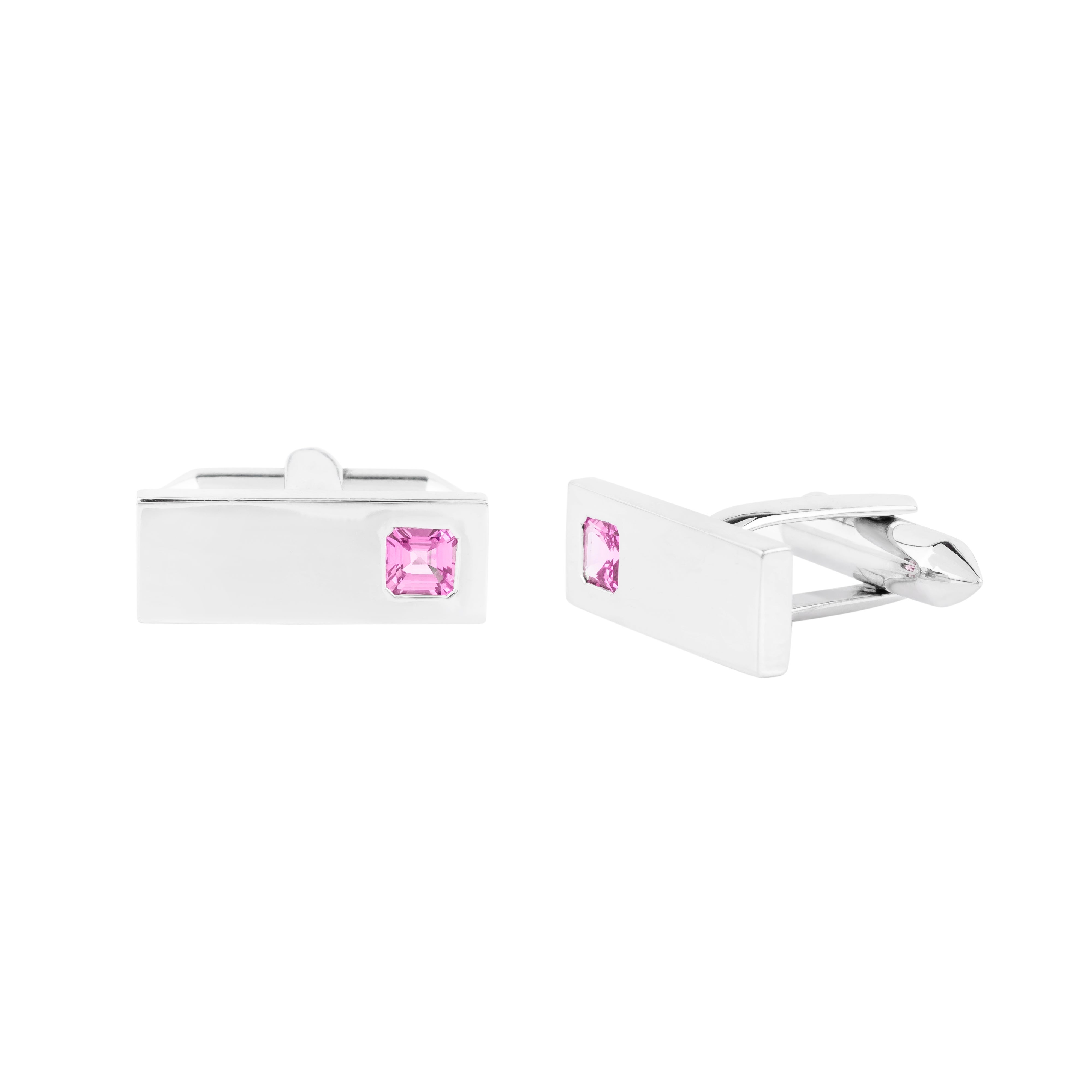 Boutons de manchette en or 18 carats et rubis 0,5 carat