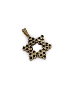 18 Karat Gold 0,58 Karat Saphir 0,28 Karat Diamant-Stern von David-Anhänger