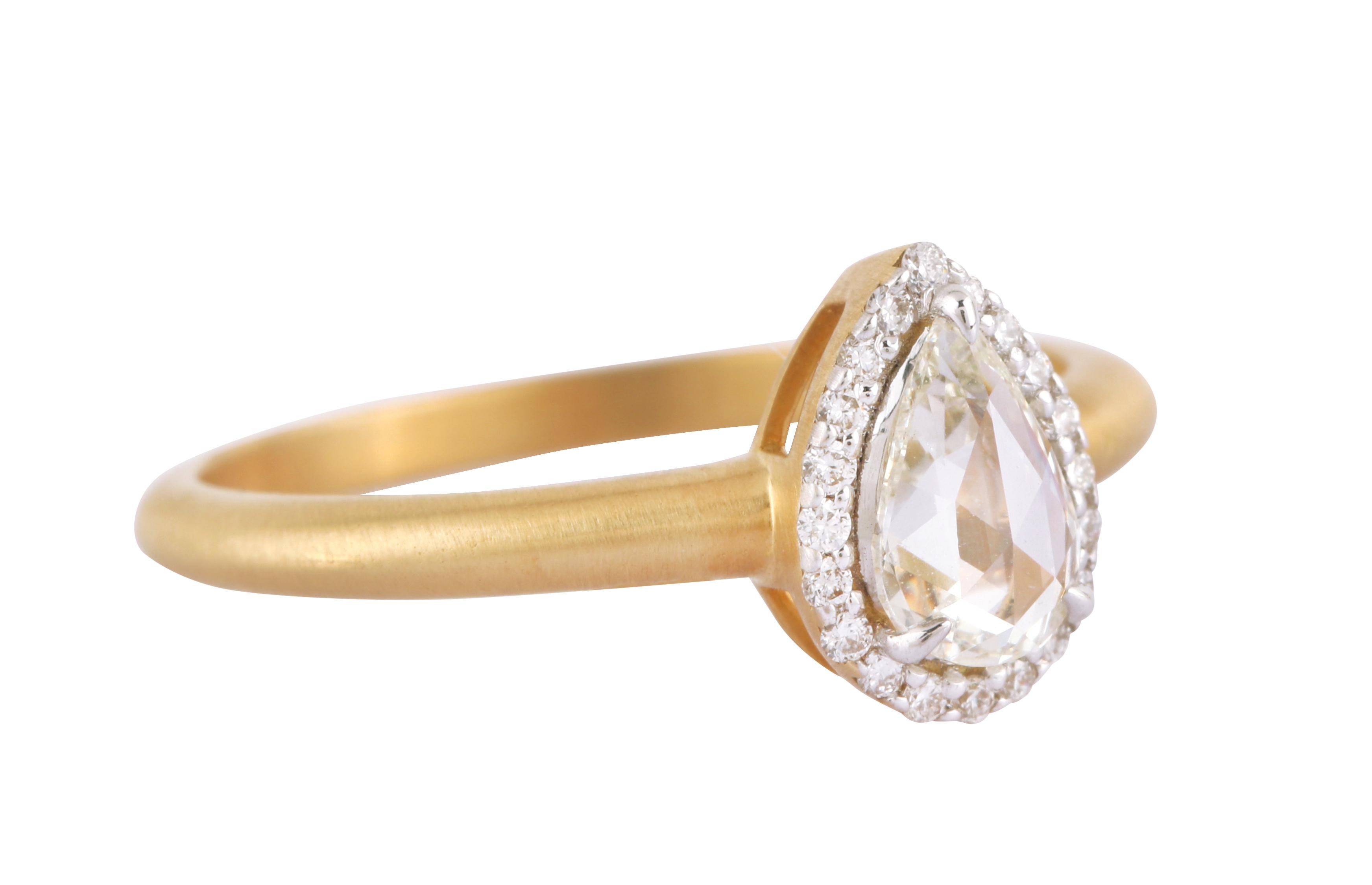 18 Karat Gold 0.63 Carat Solitaire Engagement Ring In New Condition For Sale In Jaipur, IN