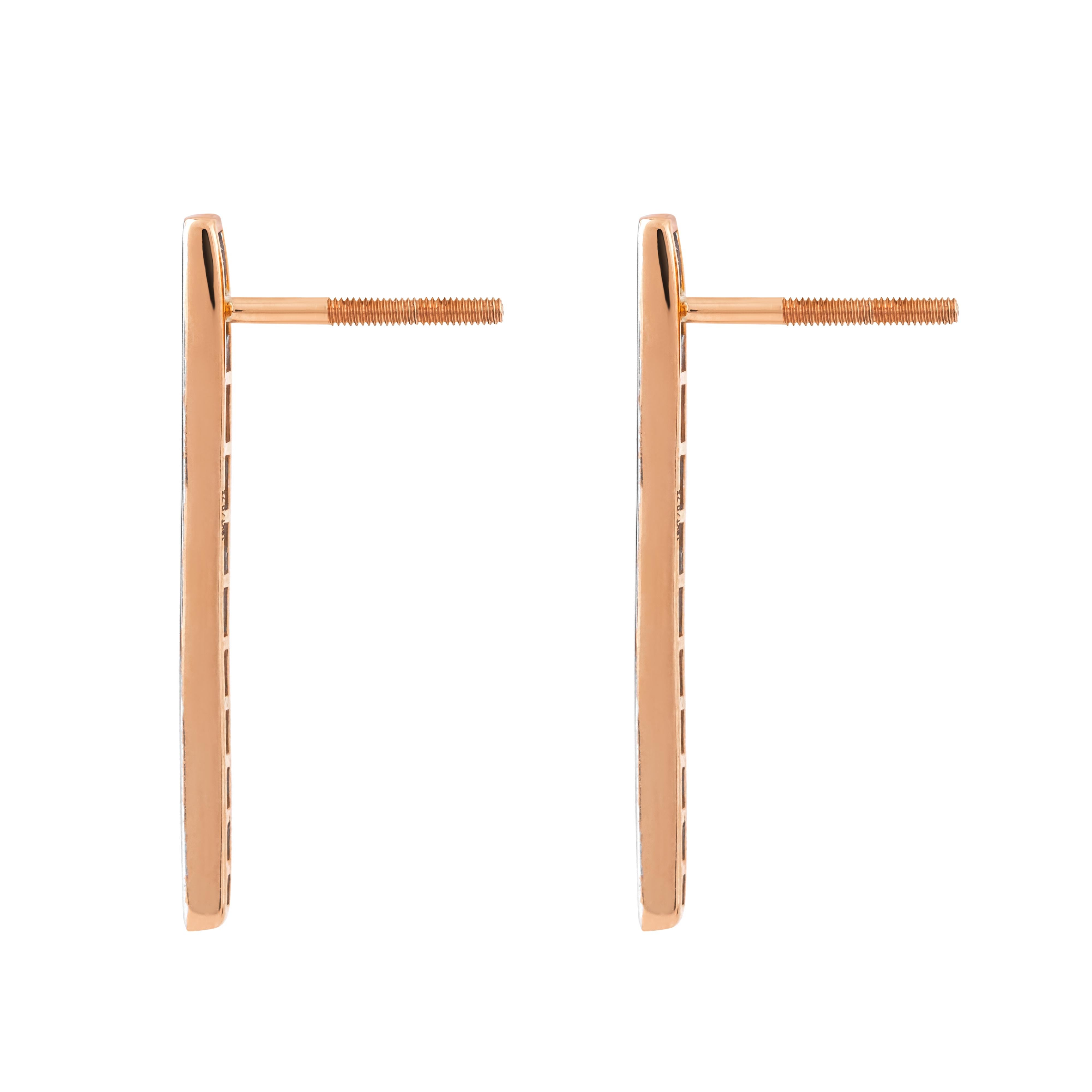 Modern 18 Karat Gold 0.73 Carat Diamond Cocktail Earrings For Sale