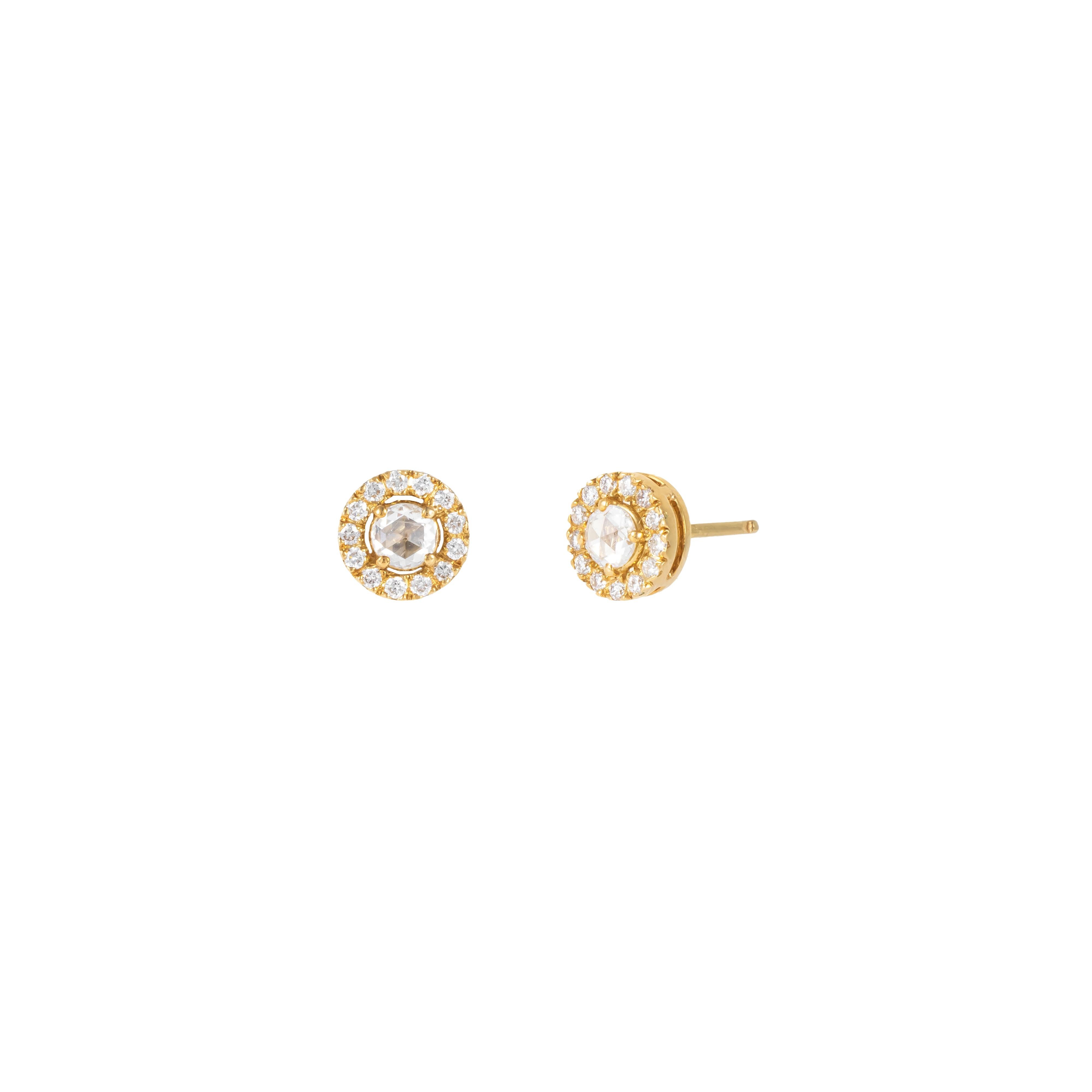 18 Karat Gold 0,74 Karat Diamant-Ohrstecker (Brillantschliff) im Angebot