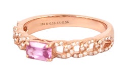 18 Karat Gold 0.78 Carat Diamond and Pink Sapphire Cocktail Ring