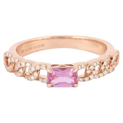 18 Karat Gold 0,78 Karat Diamant und rosa Saphir Cocktail-Ring