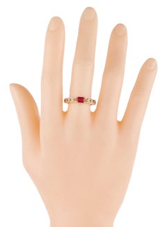 18 Karat Gold 0.78 Carat Diamond and Ruby Cocktail Ring