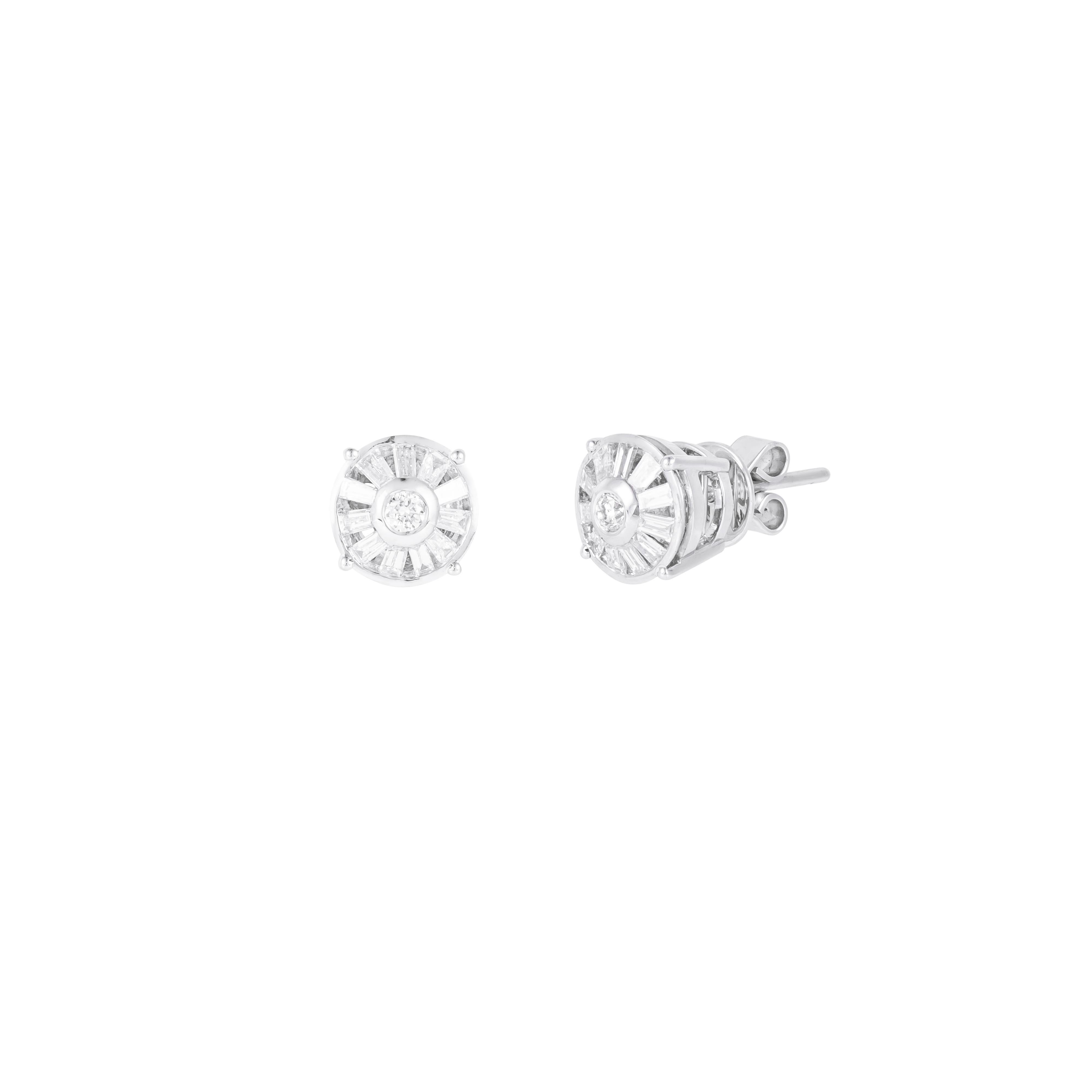 18 Karat Gold 0,9 Karat Diamant-Ohrstecker (Brillantschliff) im Angebot
