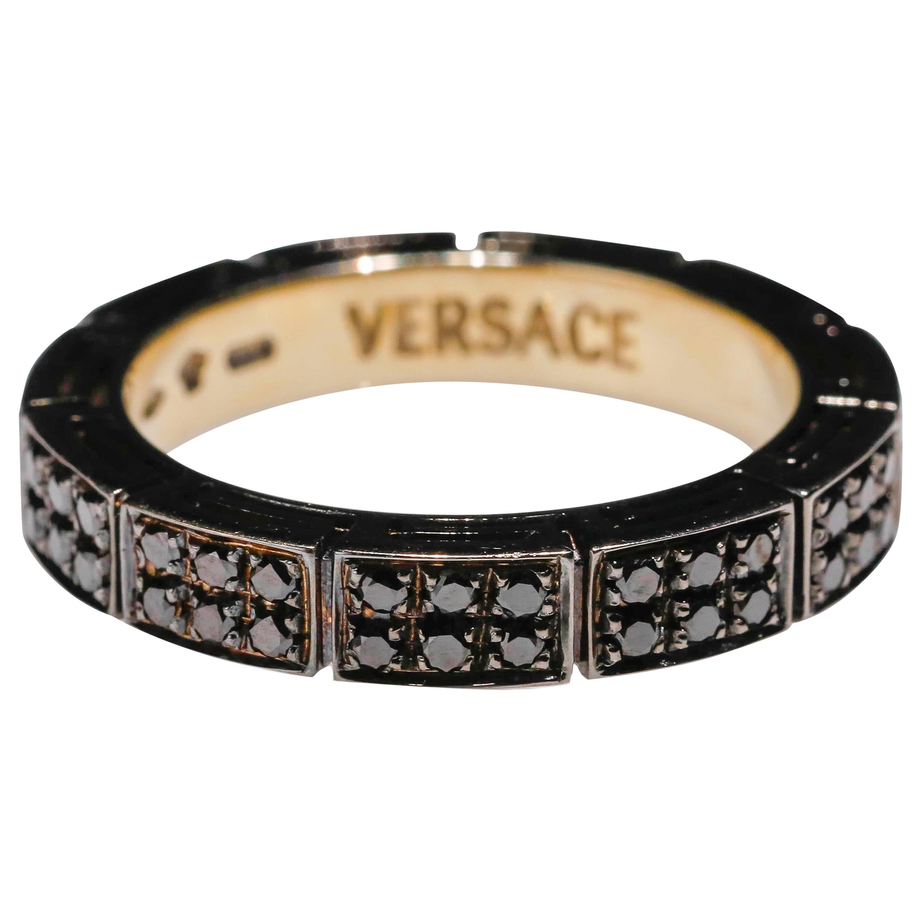 black versace ring