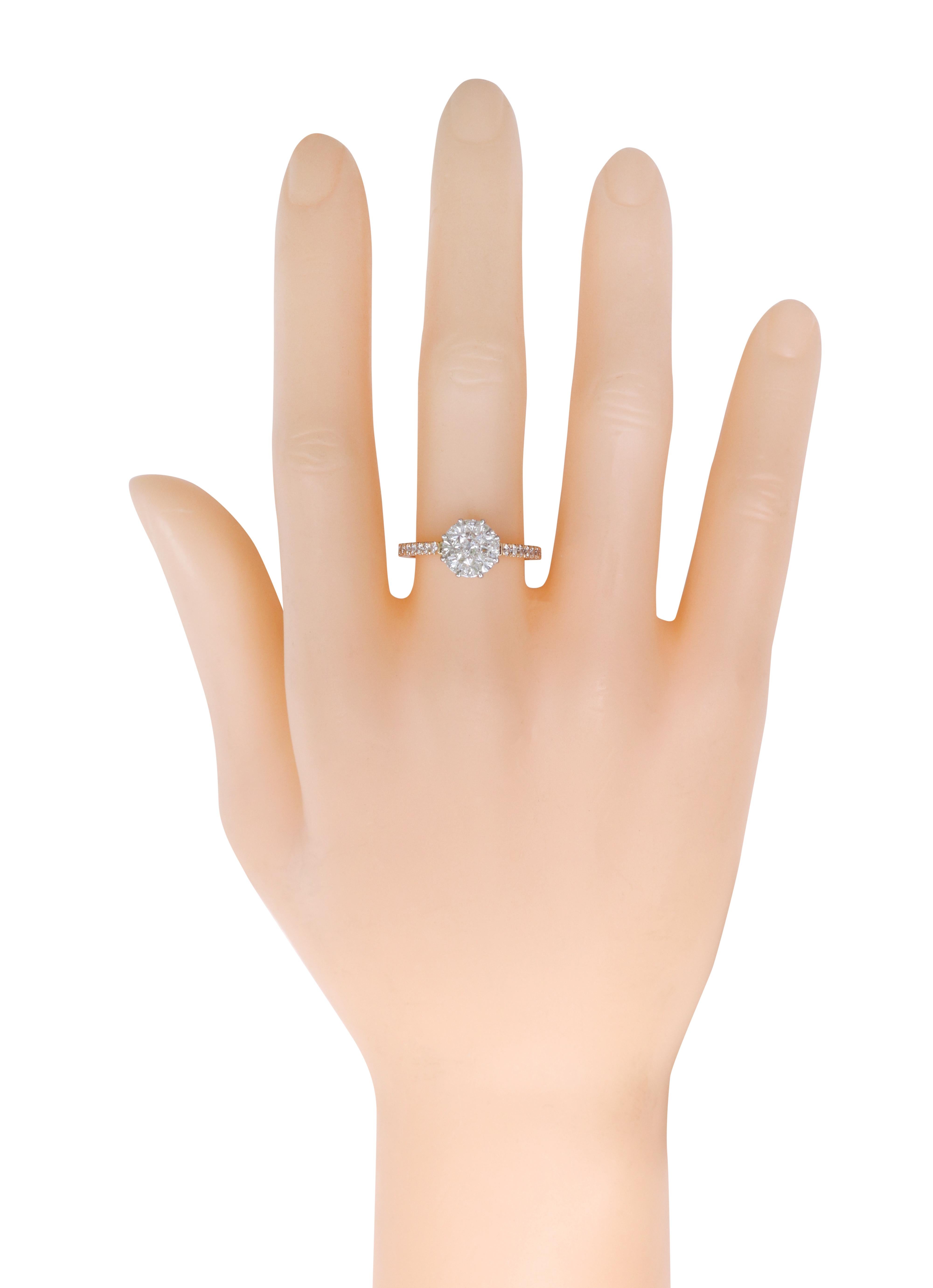 18 Karat Gold 1.00 Carat Diamond Engagement Ring

You will be mesmerized to witness how perfect the adornments of this glamorous ring are. They are bestowed with a superior finish and organic silhouette. Its design is timeless, elegant and