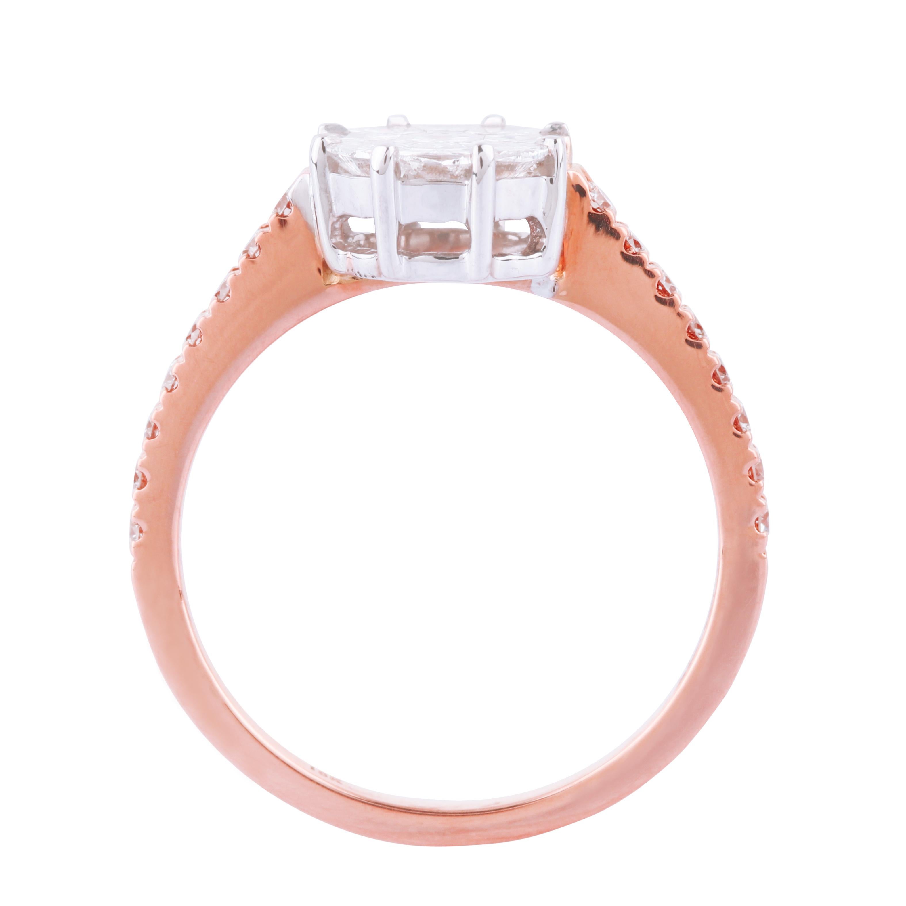 Contemporary 18 Karat Gold 1.00 Carat Diamond Engagement Ring For Sale