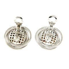 18 Karat Gold 1.04 Carat Diamonds and 8.51 Carat Multi Sapphire Round Earrings