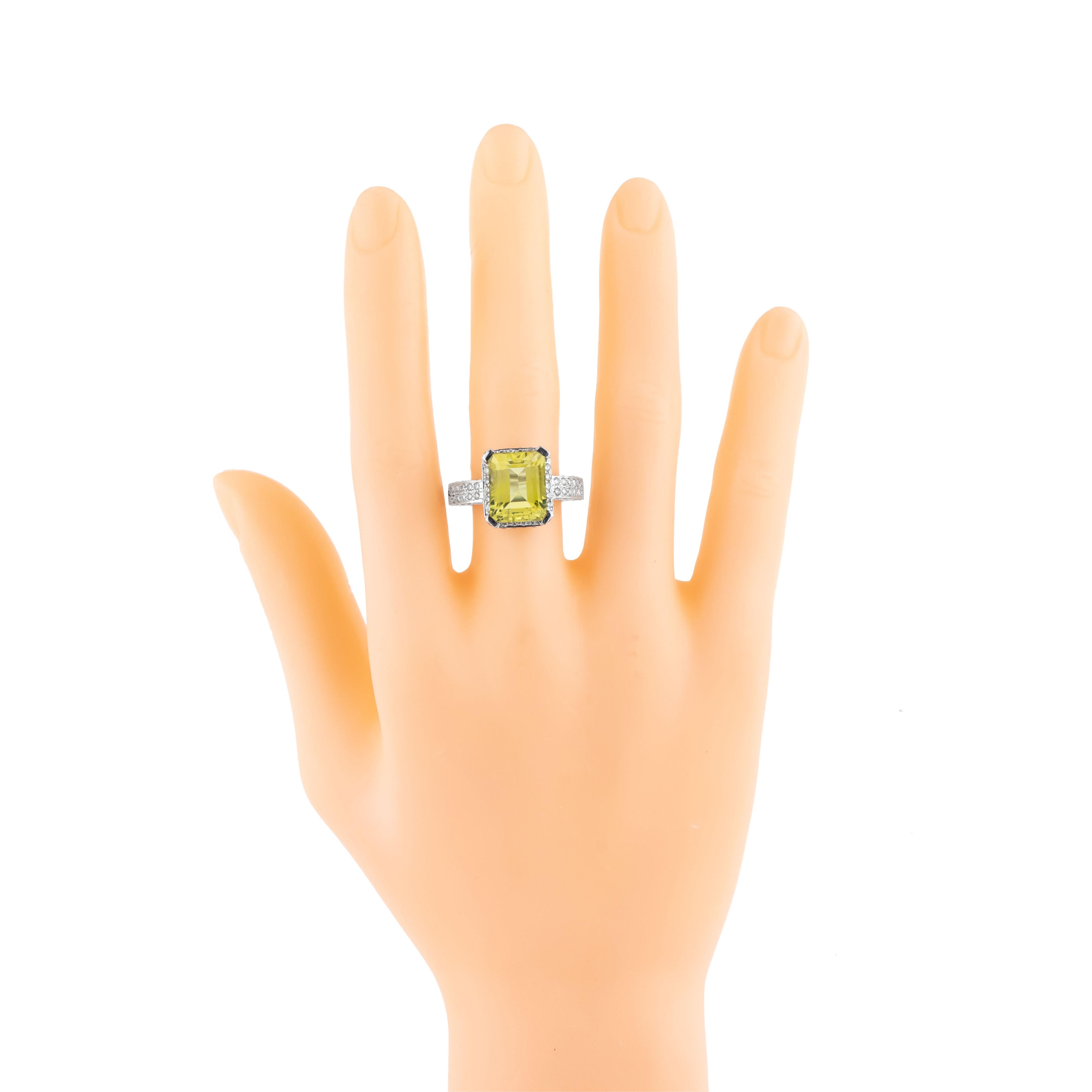 Bague cocktail en or 18 carats, topaze citron 10,6 carats et diamants Pour femmes en vente