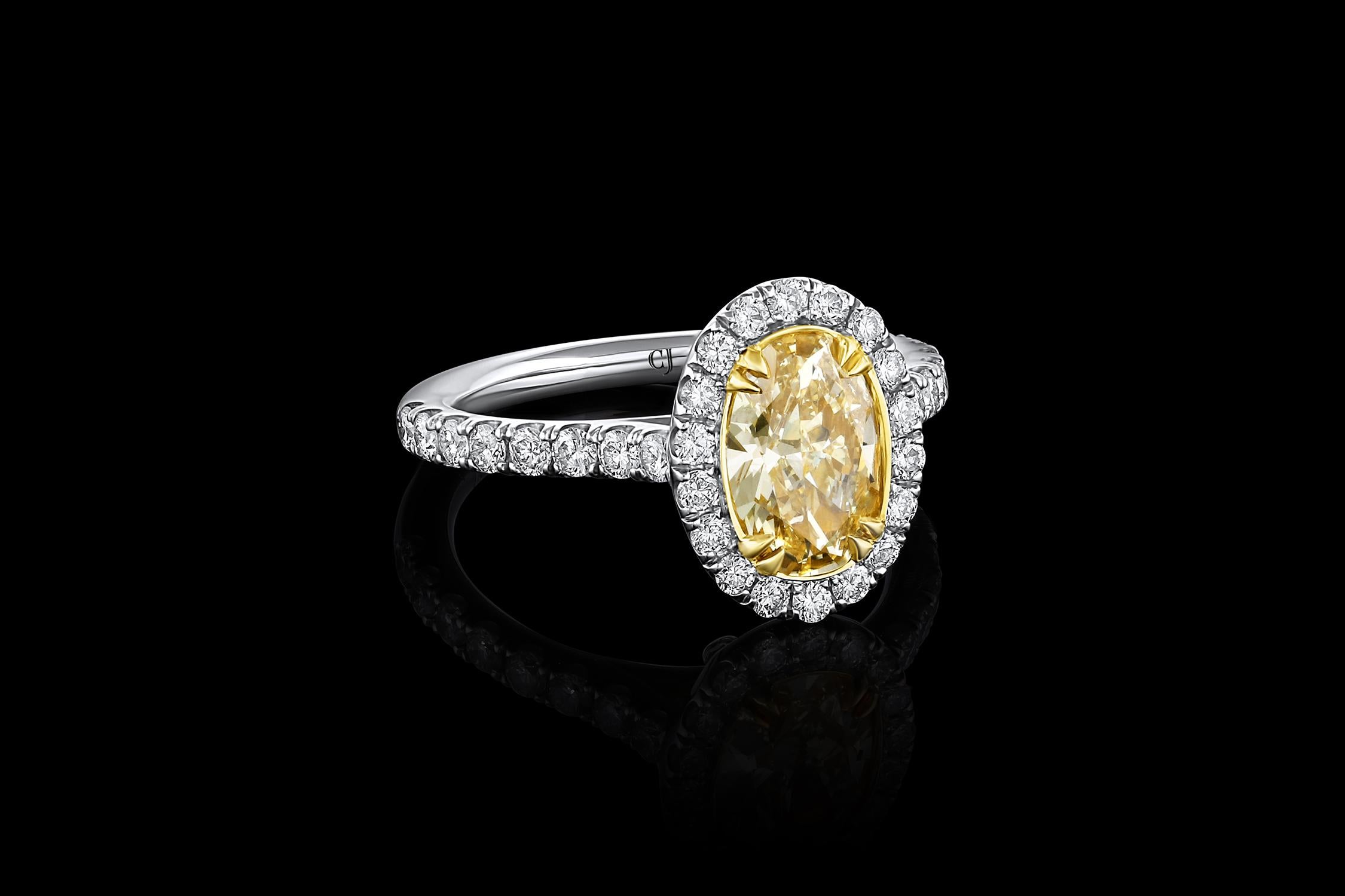 oval yellow diamond ring