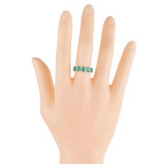 18 Karat Gold 1.13 Carat Diamond and Emerald Cluster Statement Ring