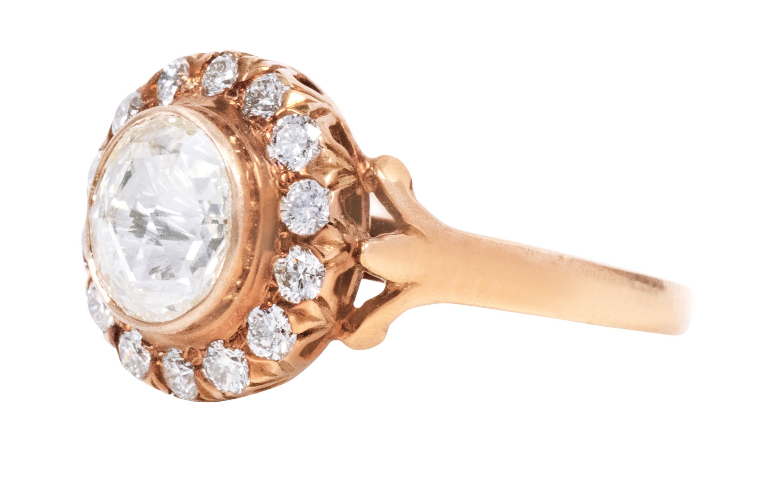 18 Karat Gold 1,22 Karat Diamant Ring im Art-Deco Stil im Zustand „Neu“ im Angebot in Jaipur, IN