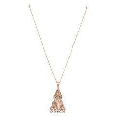 Lustre à pendentif en or 18 carats et diamants de 12,45 carats avec collier à maillons