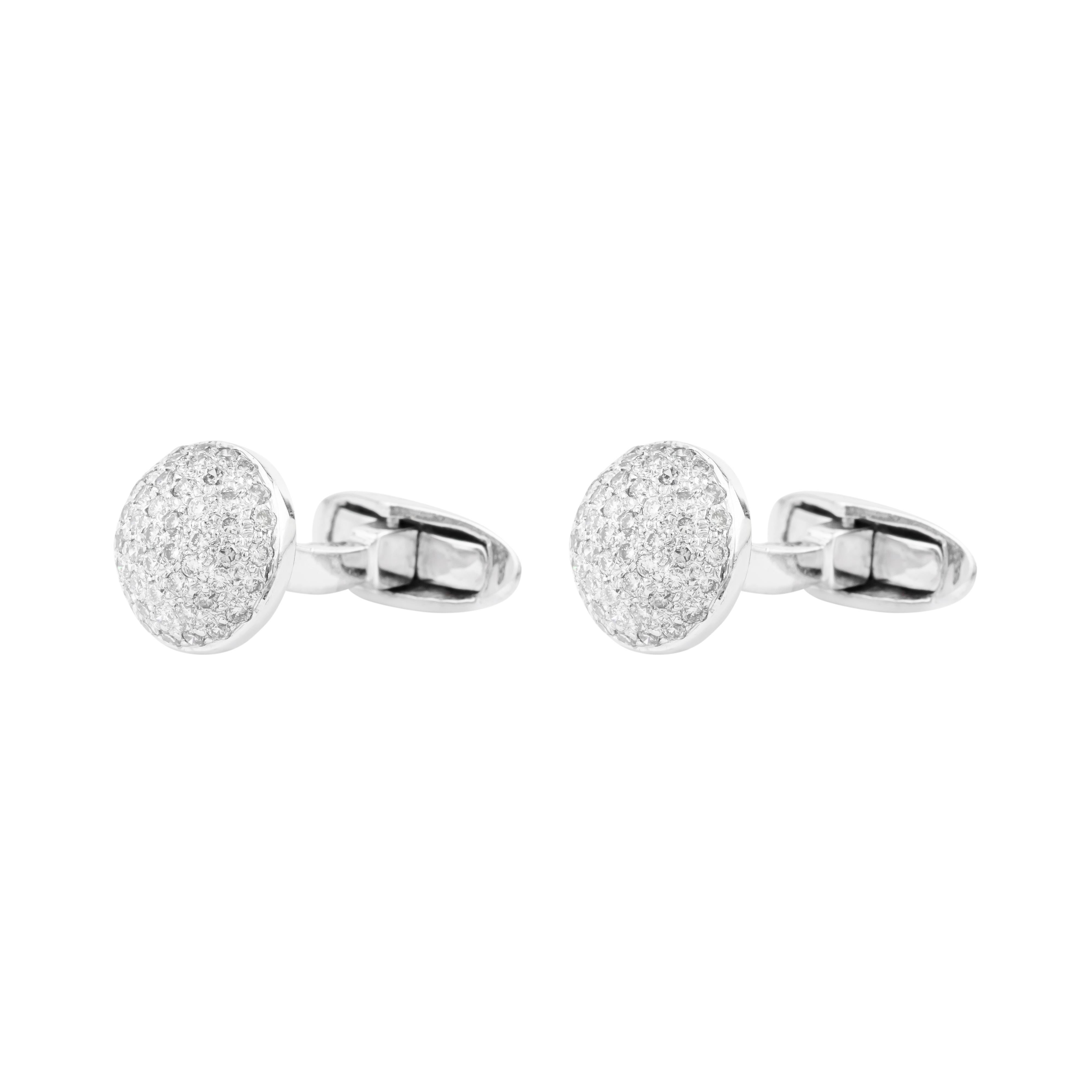 Manschettenknöpfe aus 18 Karat Gold 1,27 Karat Diamant im Zustand „Neu“ im Angebot in Jaipur, IN
