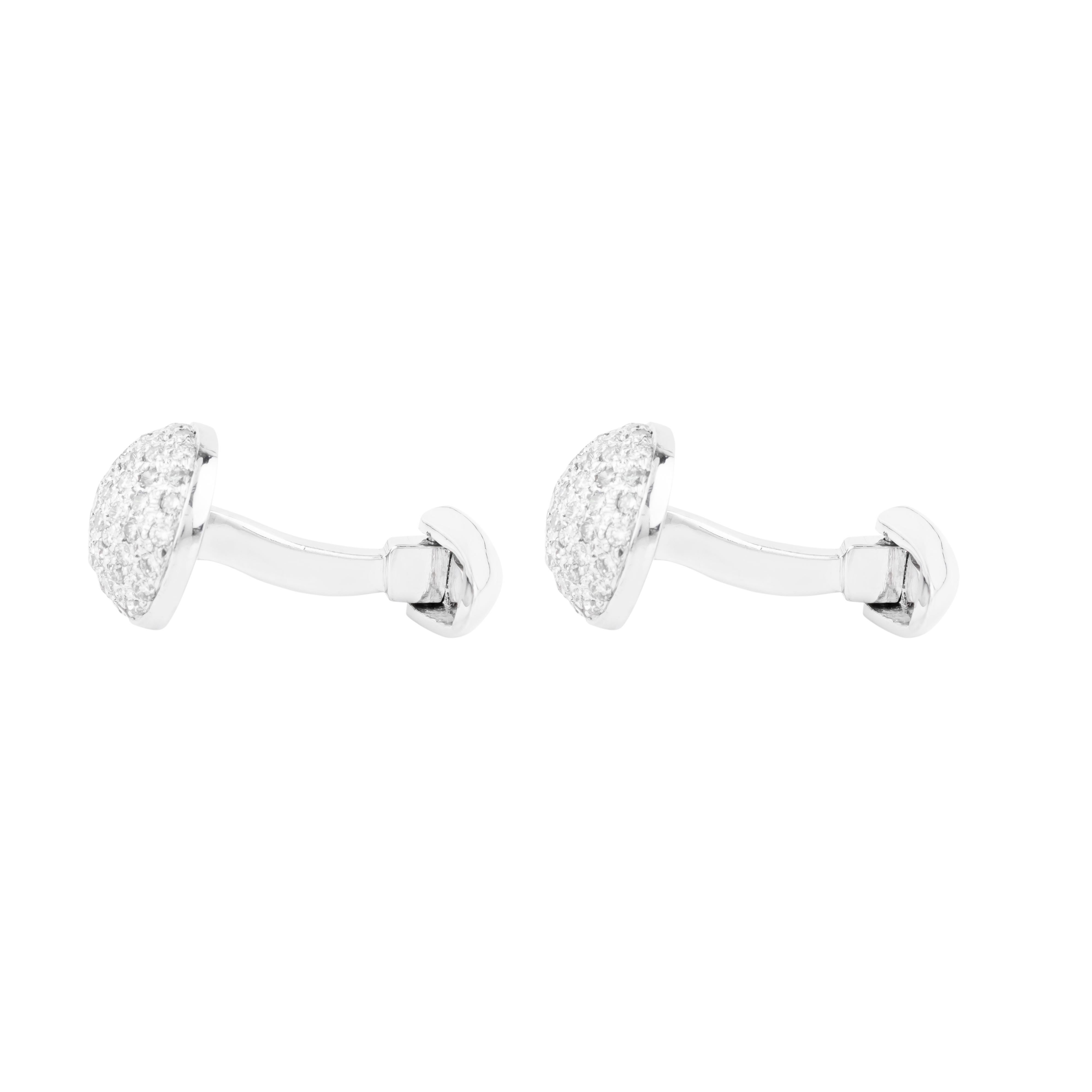Manschettenknöpfe aus 18 Karat Gold 1,27 Karat Diamant im Angebot 1