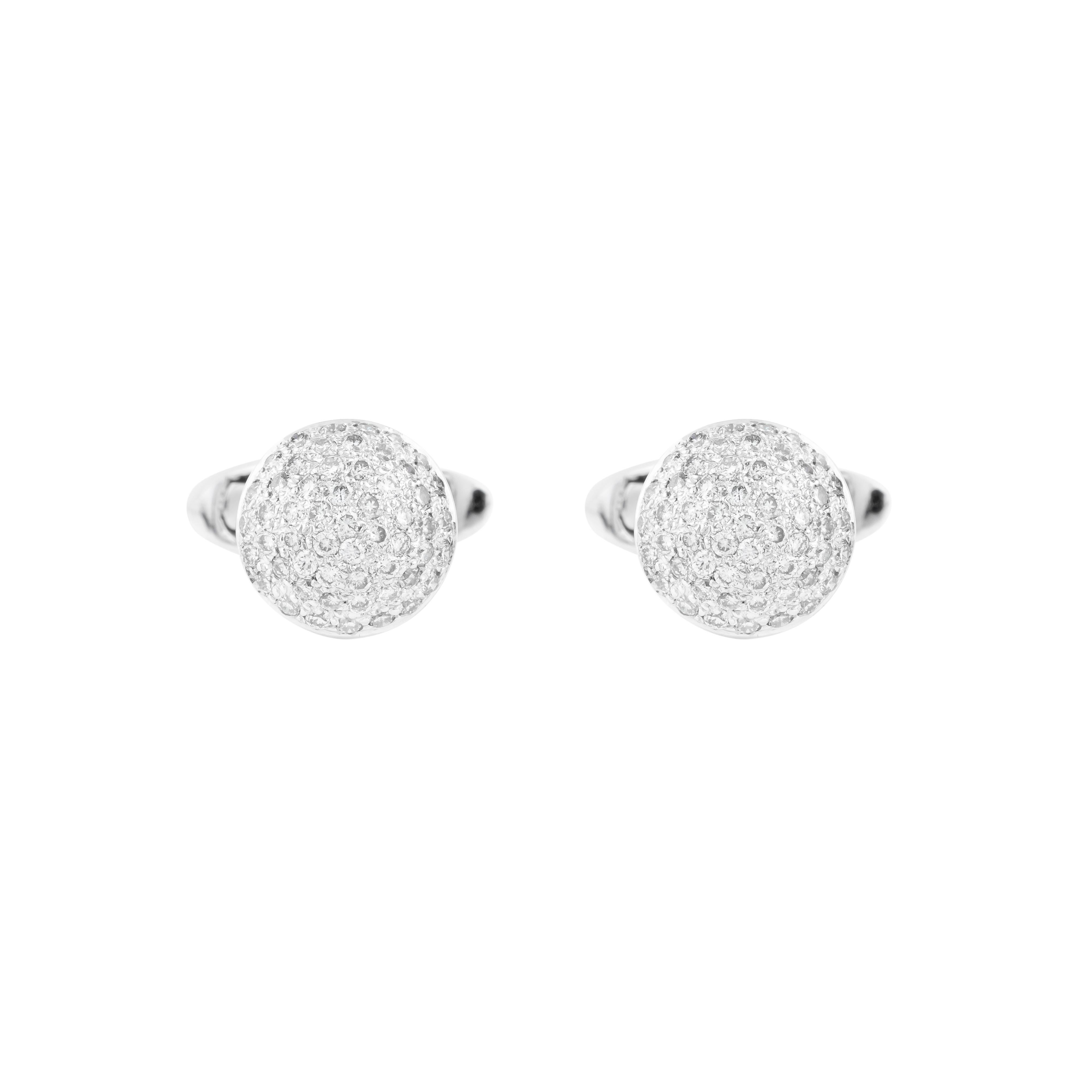 Manschettenknöpfe aus 18 Karat Gold 1,27 Karat Diamant im Angebot 2