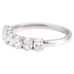 18 Karat Gold 1,27 Karat Solitär Ovalschliff Diamant Halbband Ewigkeitsring