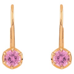 Créoles en or 18 carats avec saphir rose 1,3 carat