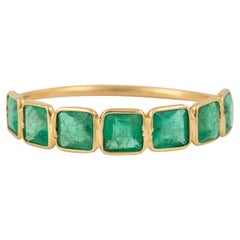 18 Karat Gold 1,35 Karat Smaragd Mode-Ring mit Smaragd